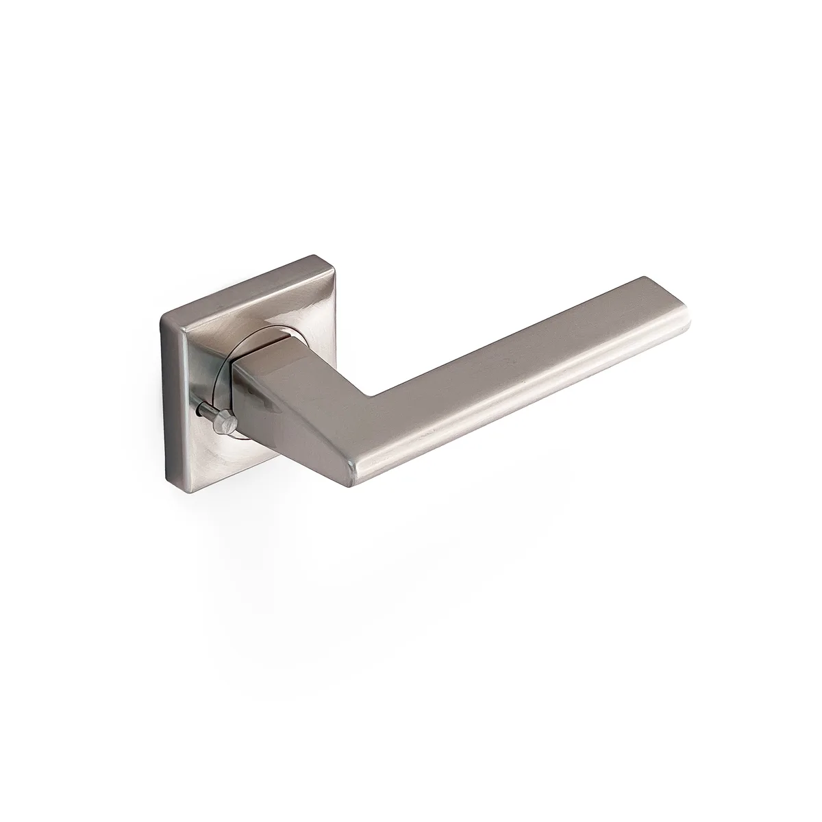 Forli Square Rosette Lever Integrated Privacy Set Satin Nickel
