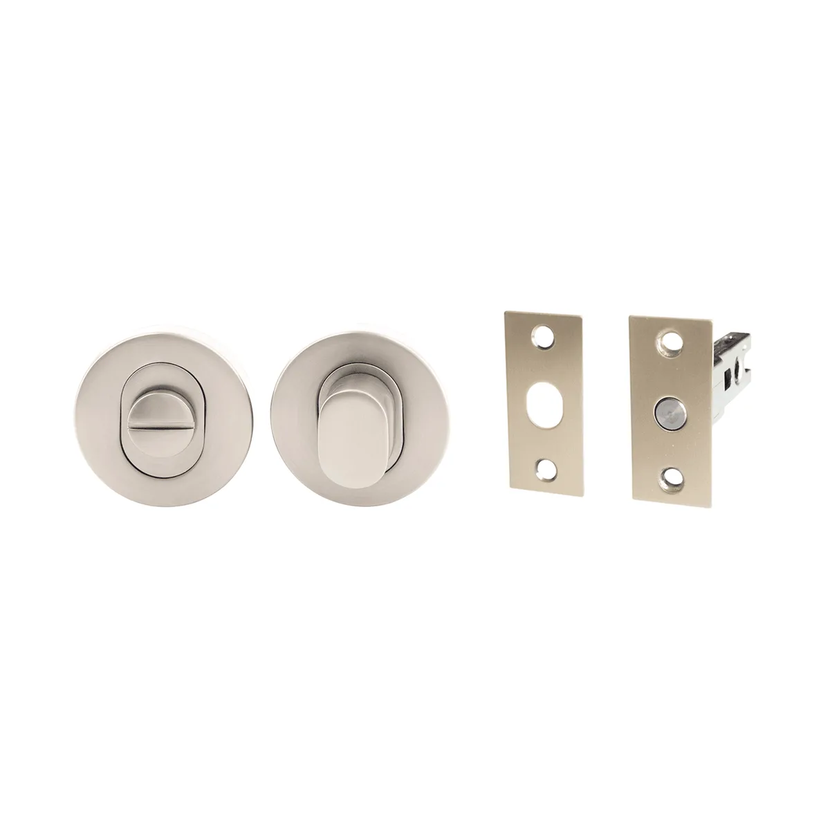 Milano Privacy Turn Set Round Rose Satin Nickel