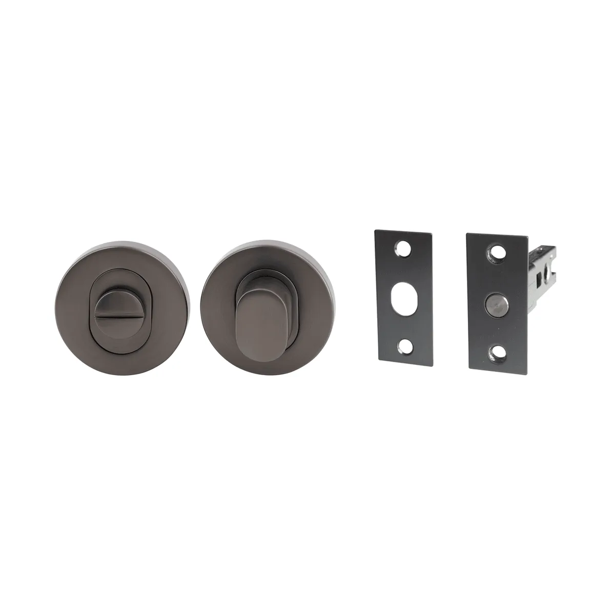 Milano Privacy Turn Set Round Rose Satin Graphite