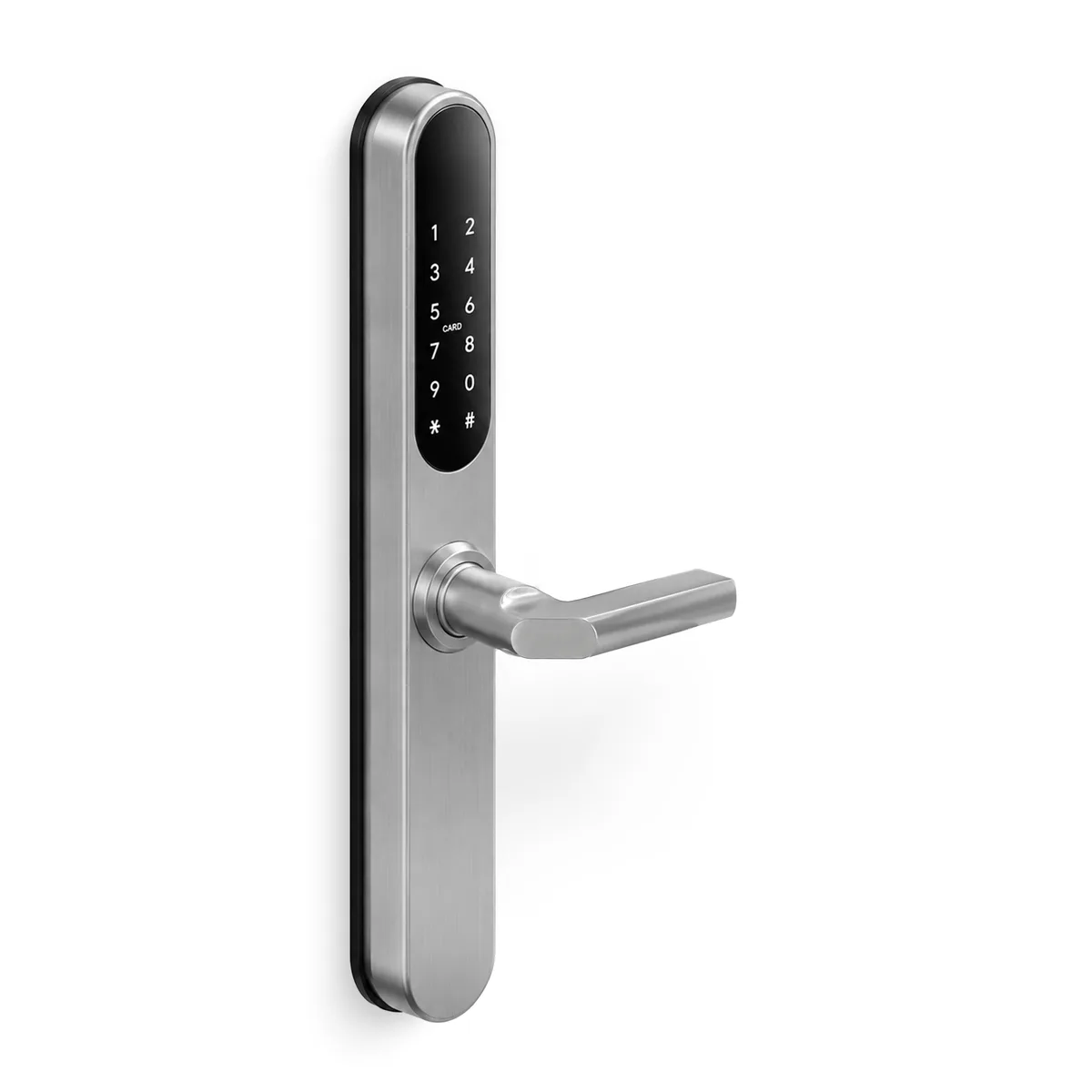 D-lock Digital Lock for Sliding Doors - Short Lever - Stainless Steel (35mm Backset)