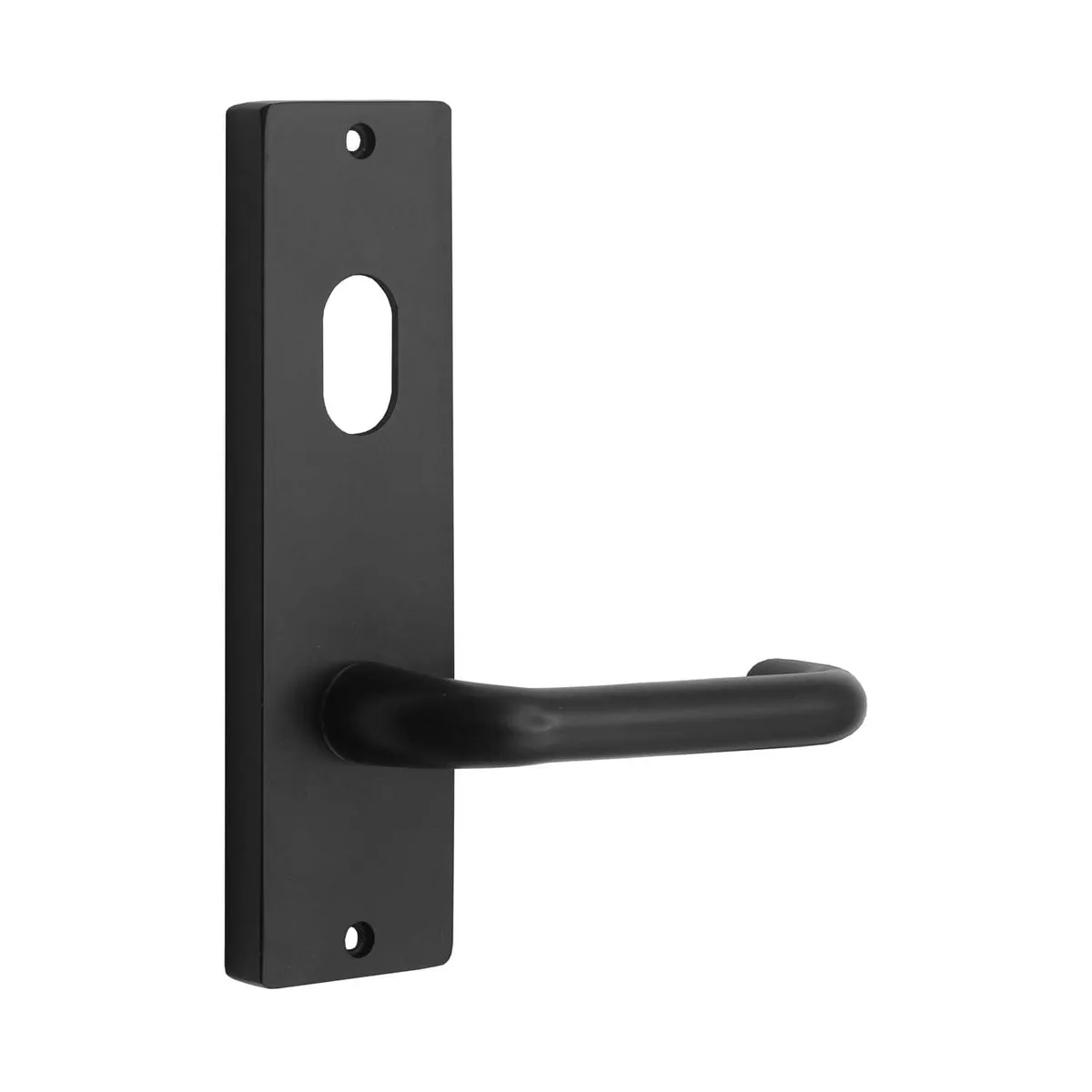 MNC 90 Lever On Wide Long Plate Matt Black - Internal / Lever / Cylinder Hole