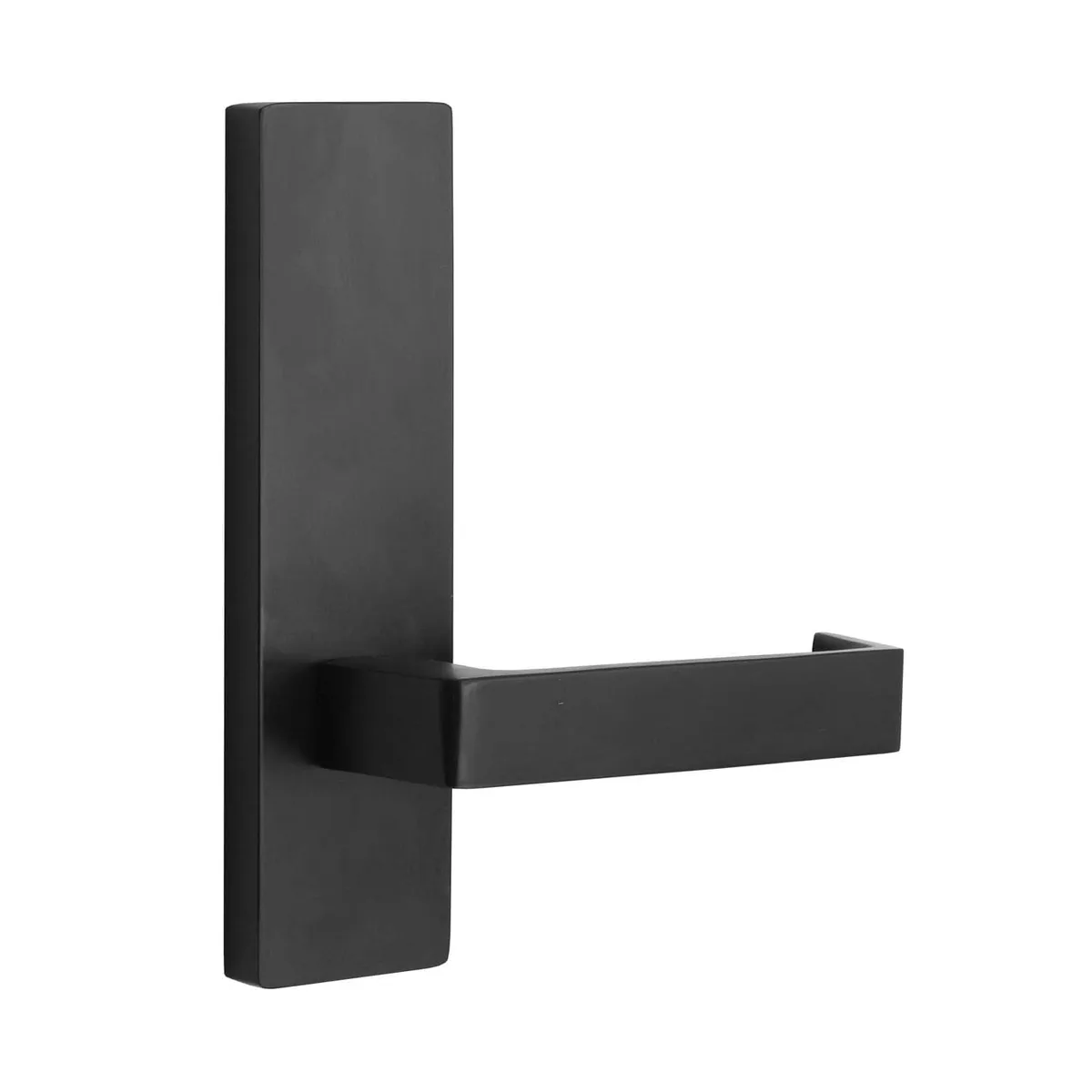 MNC 87 Lever On Wide Long Plate Matt Black - External / Lever / Plain
