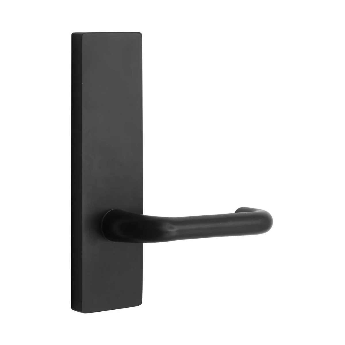 MNC 90 Lever On Wide Long Plate Matt Black - External / Lever / Plain