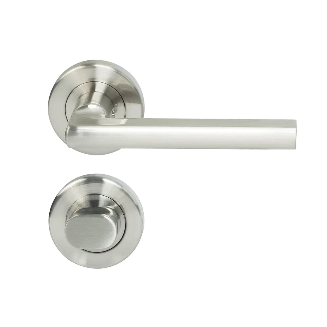 Parma Lever Privacy Set Round Rose Satin Nickel
