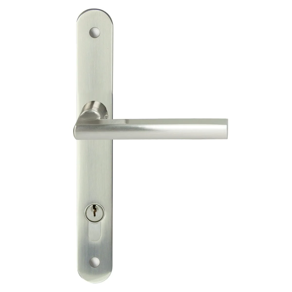 Parma Long Plate Set Round Style incl Mortice Lock Satin Nickel