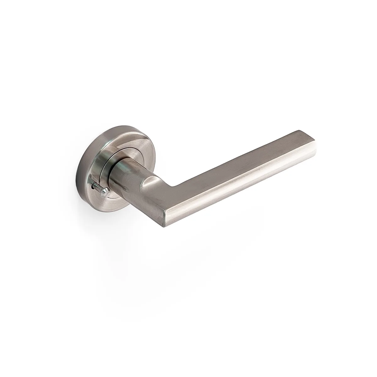 Parma Lever Integrated Privacy Set Round Rose Satin Nickel