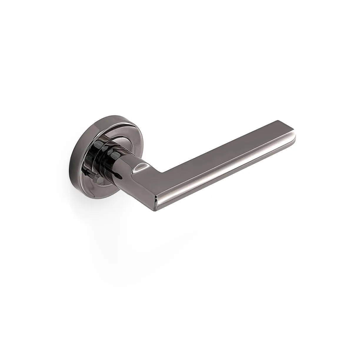 Parma Lever Integrated Privacy Set Black Chrome