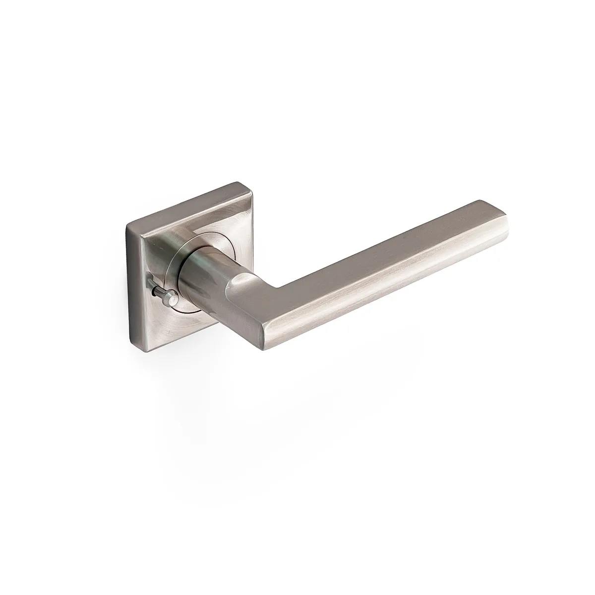 Parma Square Rosette Lever Integrated Privacy Set Satin Nickel