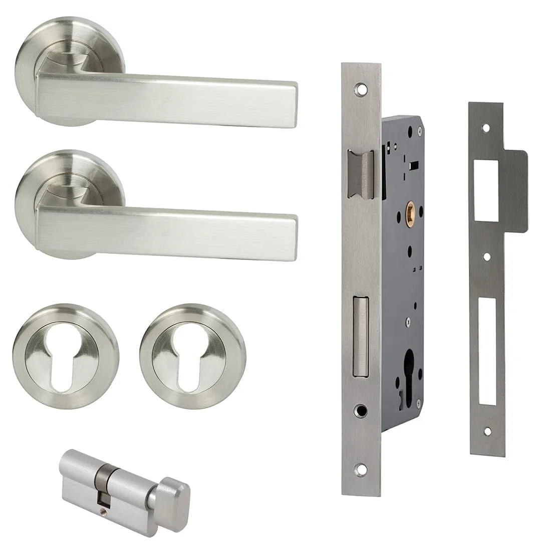 Verona Lever Entrance Set Satin Nickel