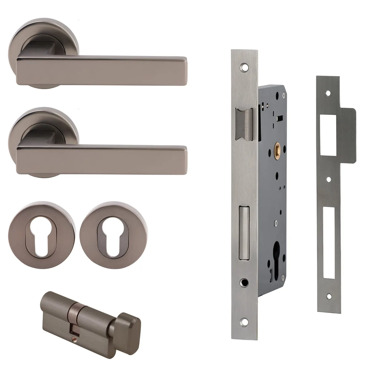 Verona Lever Entrance Set Satin Graphite