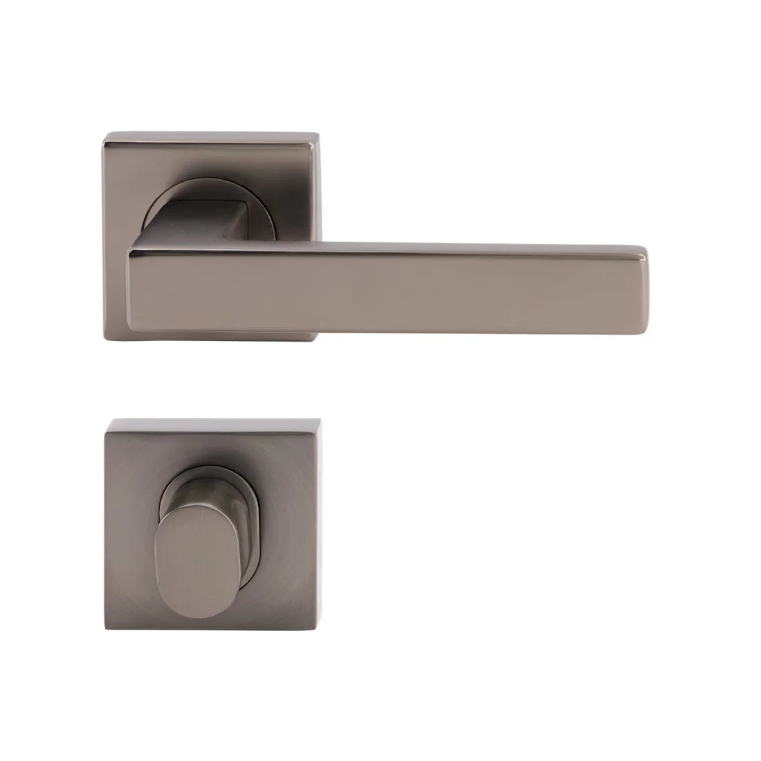 Verona Square Rosette Lever Privacy Set Satin Graphite