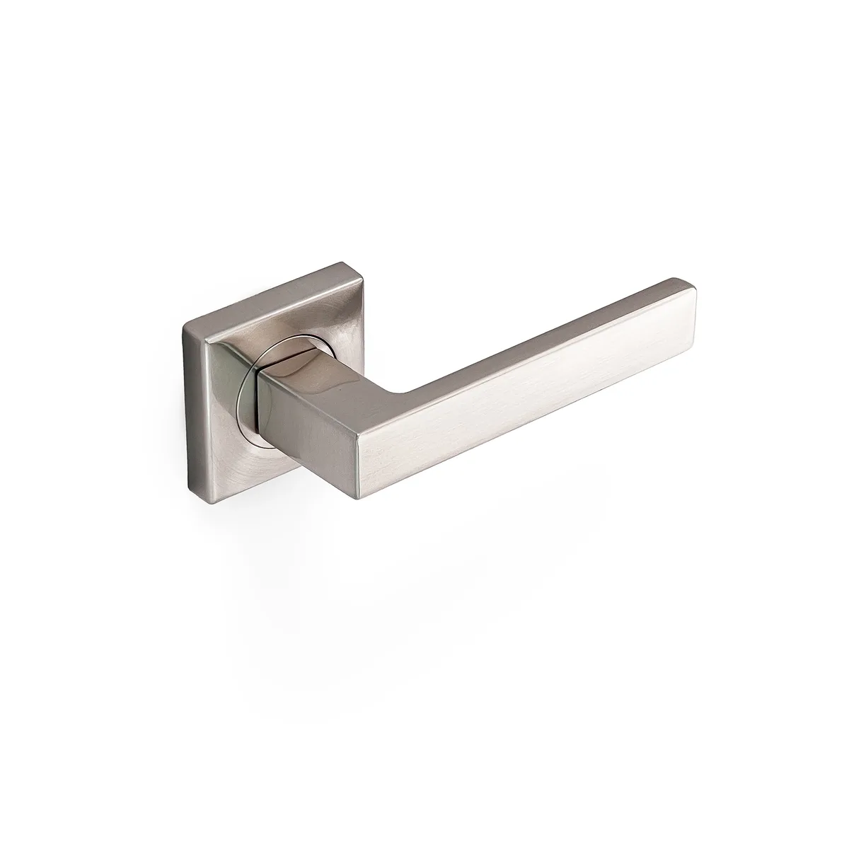 Verona Square Rosette Lever Dummy Satin Nickel