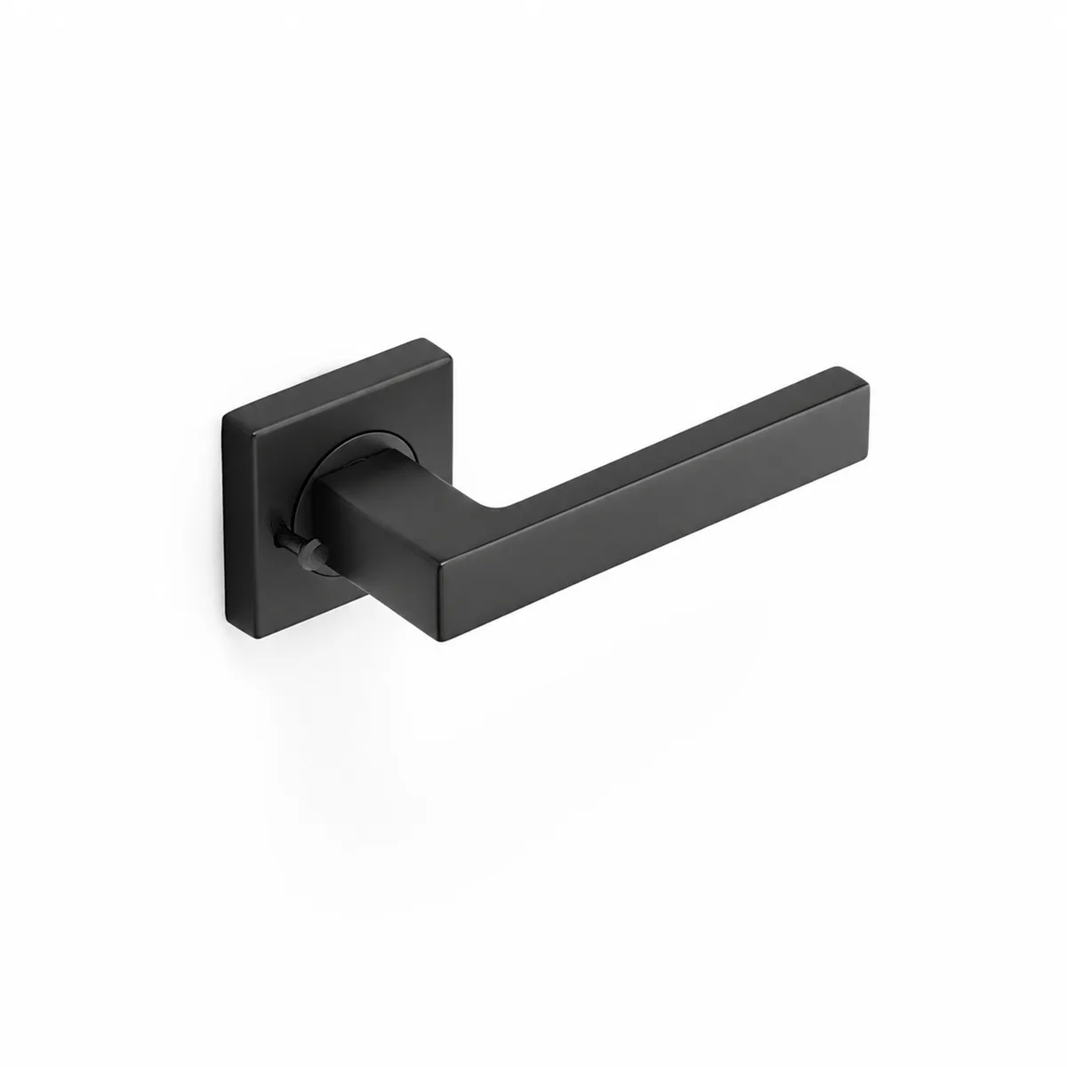 Verona Square Rosette Lever Integrated Privacy Set Matt Black