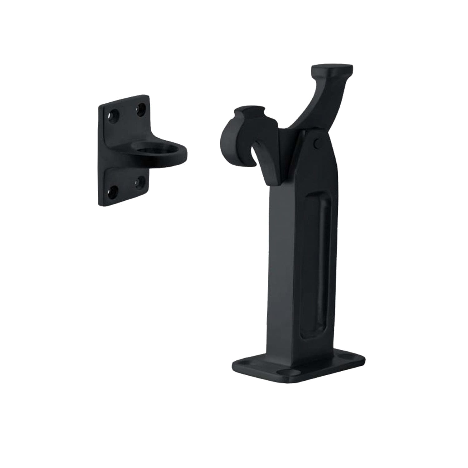 608 Latching Door Stop Heavy Duty Floor Mount Matt Black Miles Nelson