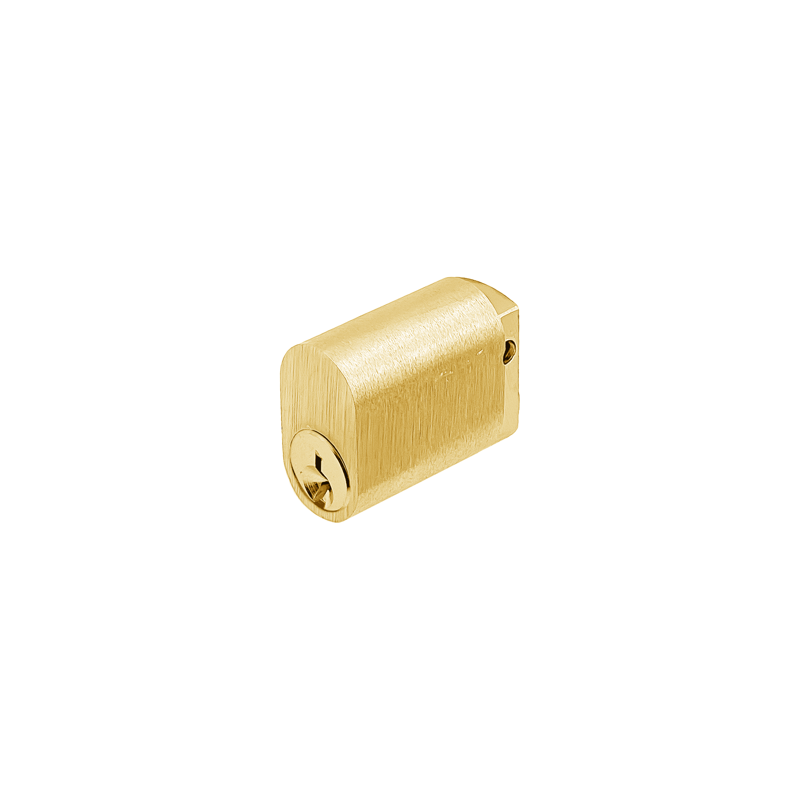MNC570SB Satin Brass Finish Oval Key Cylinder Keyed to Differ - Image 1