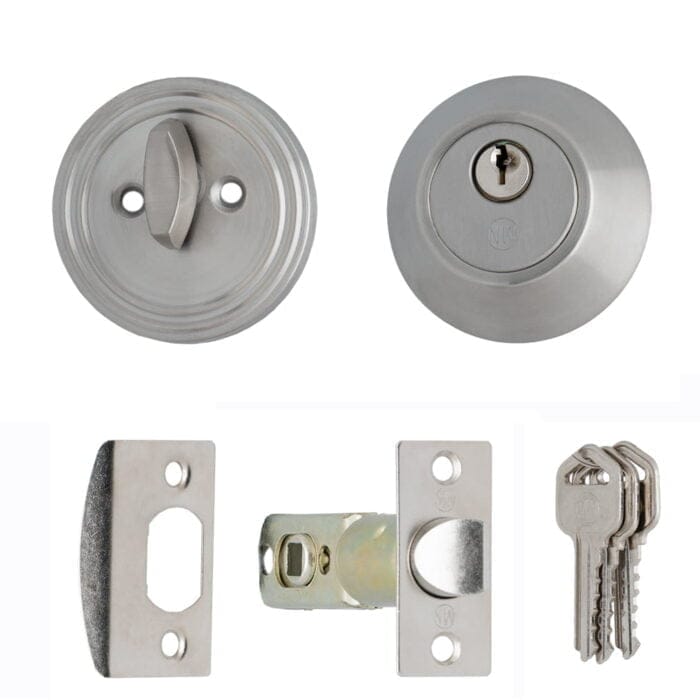Deadbolt Single Cylinder Key & Turn Satin Nickel