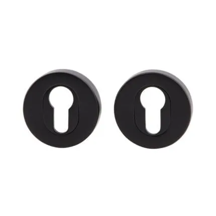 Milano Euro Escutcheon Round Rose Matt Black