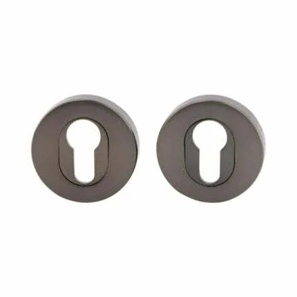 Milano Euro Escutcheon Round Rose Satin Graphite grey