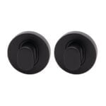 Double Turn Round Rose Matt Black door lock