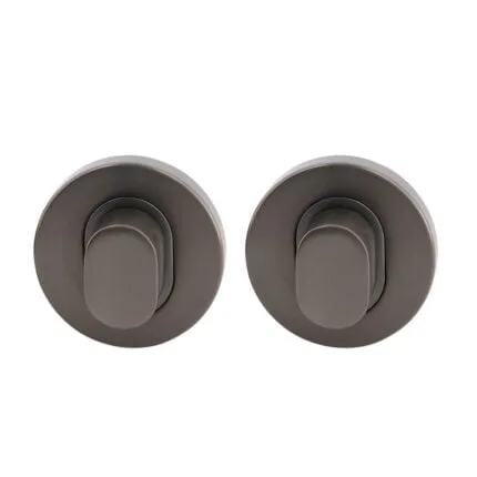 Double Turn Round Rose Satin Graphite grey door lock