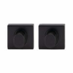 Double Turn Square Rose Matt Black door lock