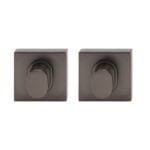 Double Turn Square Rose Satin Graphite grey door lock