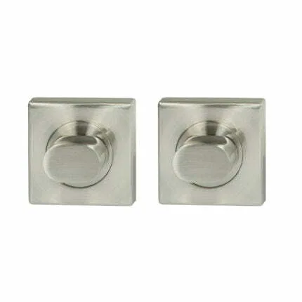 Double Turn Square Rose Satin Nickel silver door lock