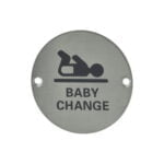 Push Plate Round - Baby Change 75mm Stainless Steel