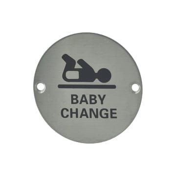 503PPTBC.jpg Push Plate Round - Baby Change 75mm Stainless Steel - Image 1