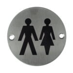 Push Plate Round - Men / Women 75mm Stainless Steel