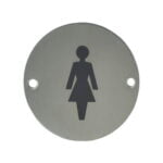 Push Plate Round - Women 75mm Stainless Steel
