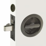 Round Cavity Slider Privacy Set Satin Graphite