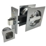 Square Cavity Slider Privacy Set Satin Chrome