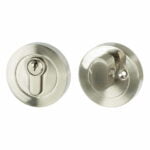 Round Keyed Lock & Turn Unit Satin Nickel