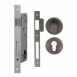 Satin Graphite Round Pull Handle Lock Kit