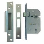 Satin Nickel 5 Lever Mortice Lock with 2 keys