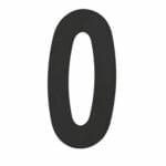 House Number ZERO '0' - Concealed fix 100mm Matt Black