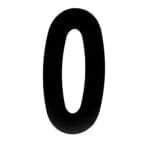 House Number ZERO '0' - Concealed fix 155mm Matt Black