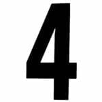 House Number FOUR '4' - Concealed fix 155mm Matt Black