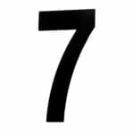 House Number SEVEN '7' - Concealed fix 155mm Matt Black