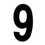 House Number NINE '9' - Concealed fix 155mm Matt Black