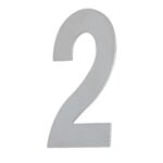 House Number TWO '2' - Concealed fix 100mm Stainless Steel