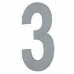 House Number THREE '3' - Concealed fix 155mm Stainless Steel