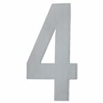 House Number FOUR '4' - Concealed fix 155mm Stainless Steel