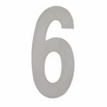 House Number SIX '6' - Concealed fix 155mm Stainless Steel
