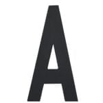 House Letter 'A' - Concealed fix 100mm Matt Black