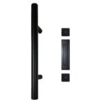 Round Barn Door Kit Pull Handle + Flush Pull Black