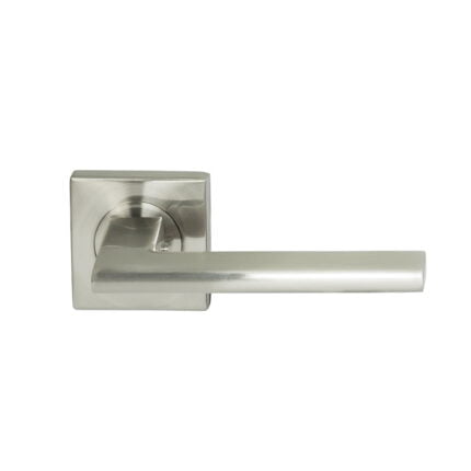 Forli Square Rosette Lever Dummy Satin Nickel door handle