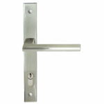 Forli Square Rosette Long Plate Set incl Mortice Lock Satin Nickel door handle