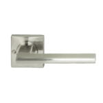 Forli Square Rosette Lever Integrated Privacy Set Satin Nickel door handle